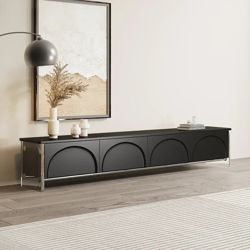 

Italian Minimalist Suspended TV Cabinet Living Room Advanced Floor Cabinet Combination Acrylic Paint