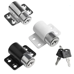 1pc Sliding Door Window Lock Locator With 2 Keys Home Security Catches Latch Aluminum Alloy Hardware For Hinged Sliding Doors