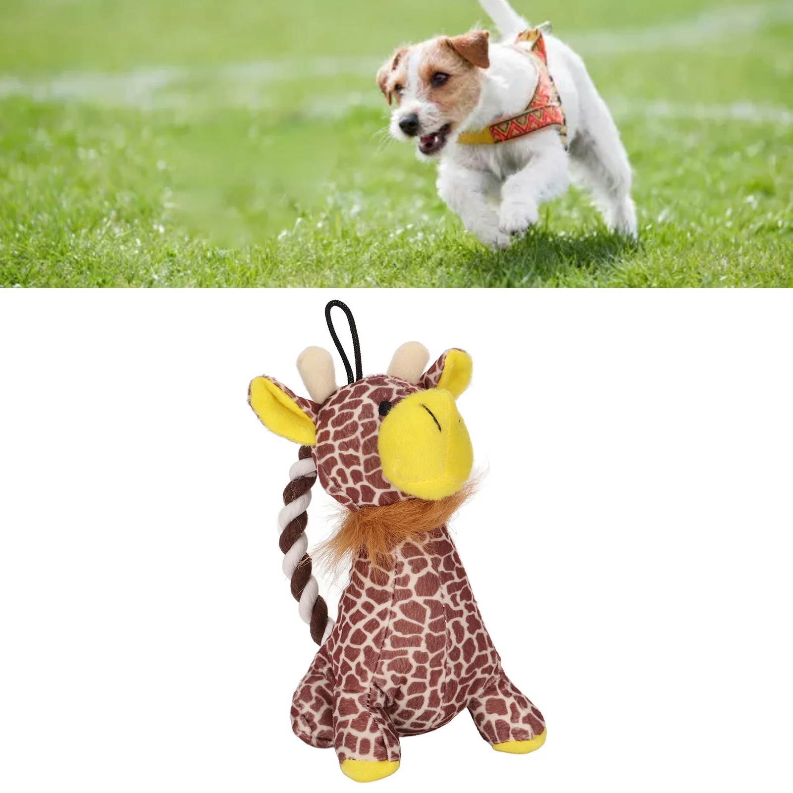 

Dog Plush Toy Teeth Grinding Bite Resistance Soft Cotton Rope Squeaky Dog Toy For Small Medium Large Dogs