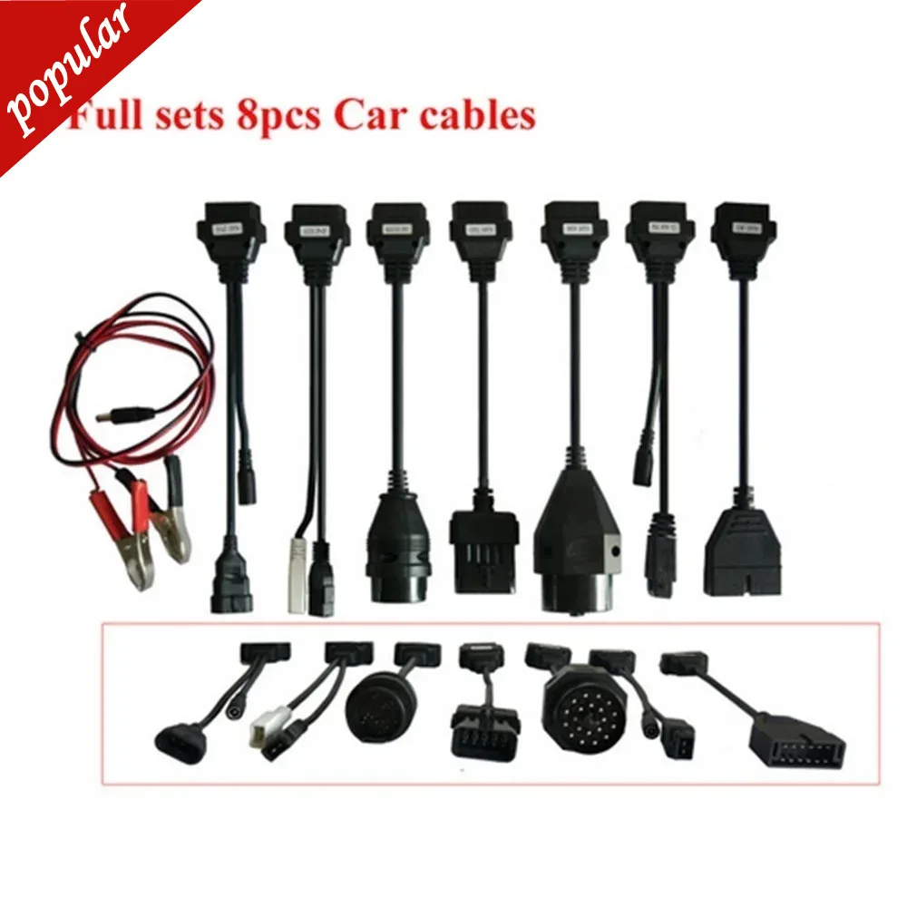 Adapter Cables For TCS Pro OBD2 OBDII Cars Diagnostic Interface Tool Full Set 8 Car Cables ForDs150 Pro Cable