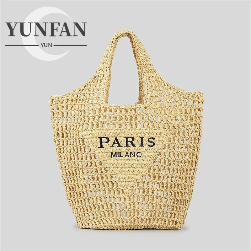 

Luxuy Design Women Bag beach Hollow Out Straw Bag Large Capacily Casual Tote Handbag Hollow Summer Beach Vacaion Shoulder Bag