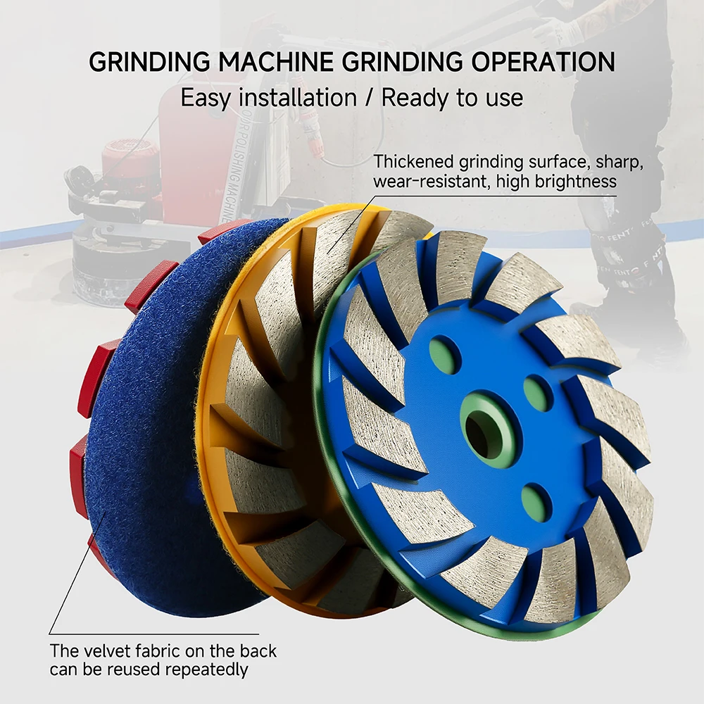 LOZLIN Diamond Segment Grinding Cup Wheel Disc for Concrete Granite Stone Ceramic Grinding Cutting Wheel  for Angle Grinder