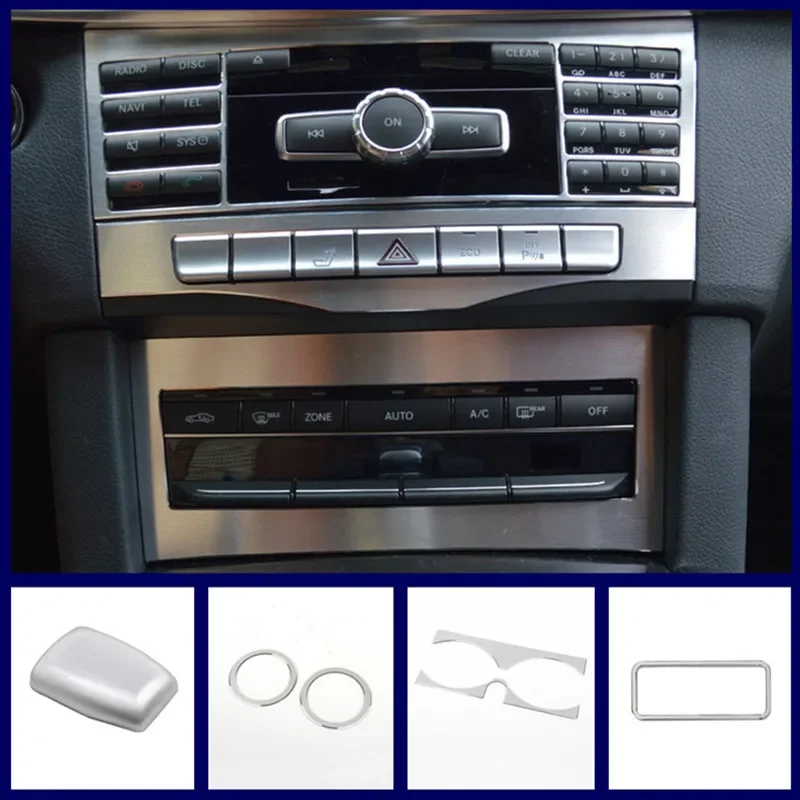 Center Console Air Condition CD Panel Decoration For Mercedes Benz E Class W212 2010-15 Aluminium Alloy Seat Adjustment Circle