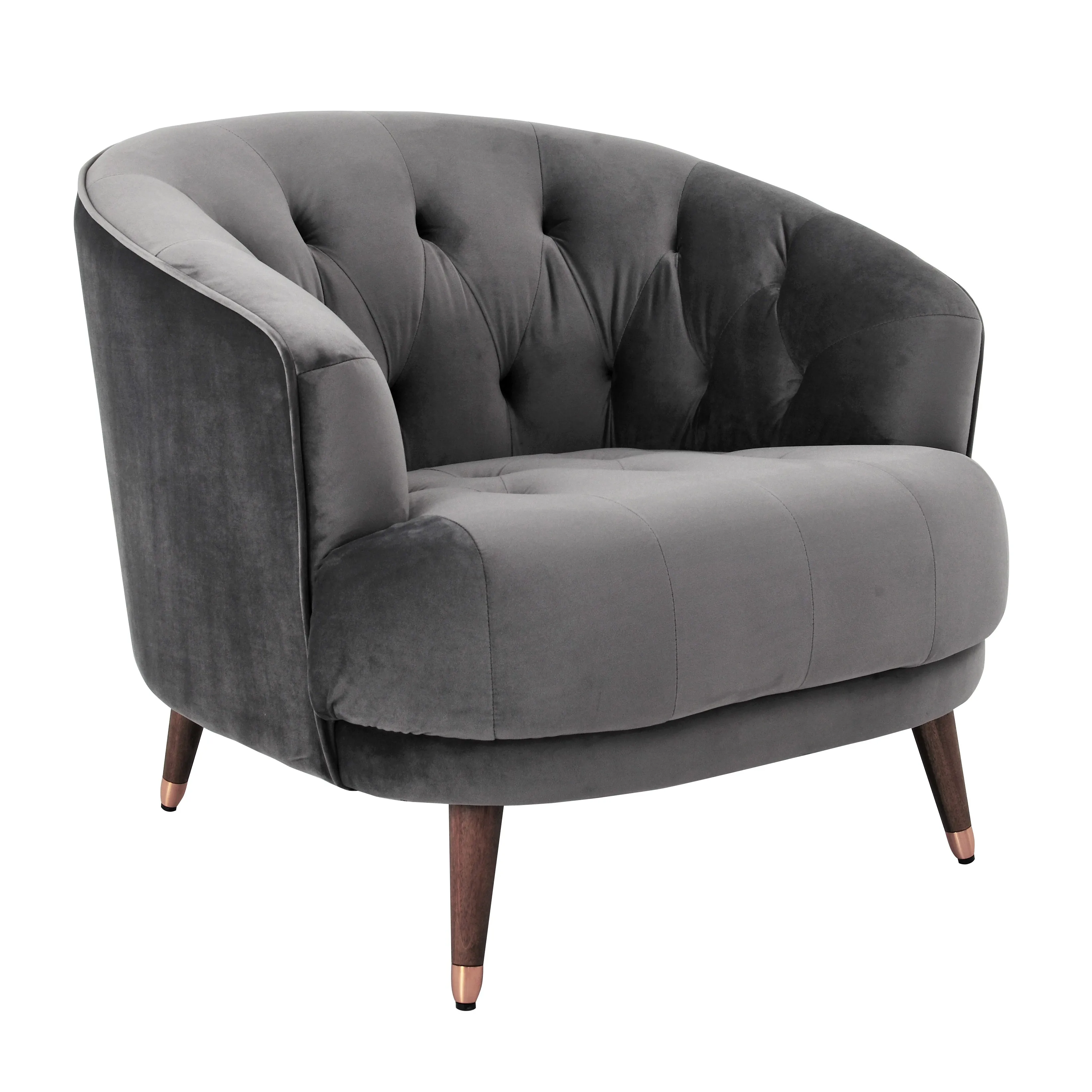 Modern One Seat Sofa Wood Legs Durable Fabric Upholstery Cotton+Memory Foam Filling Comfortable Apartment Hotel Living