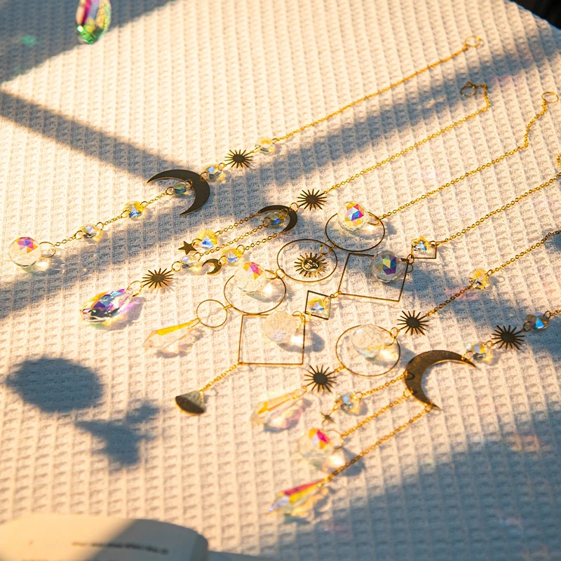 Kristall-Sonnenfänger, Kristall-Windspiele, Garten, Regenbogen-Sonnenfänger, Garten, hängender Anhänger, Fenster, Wind, Musik, Hausgarten-Dekoration – Detail 5