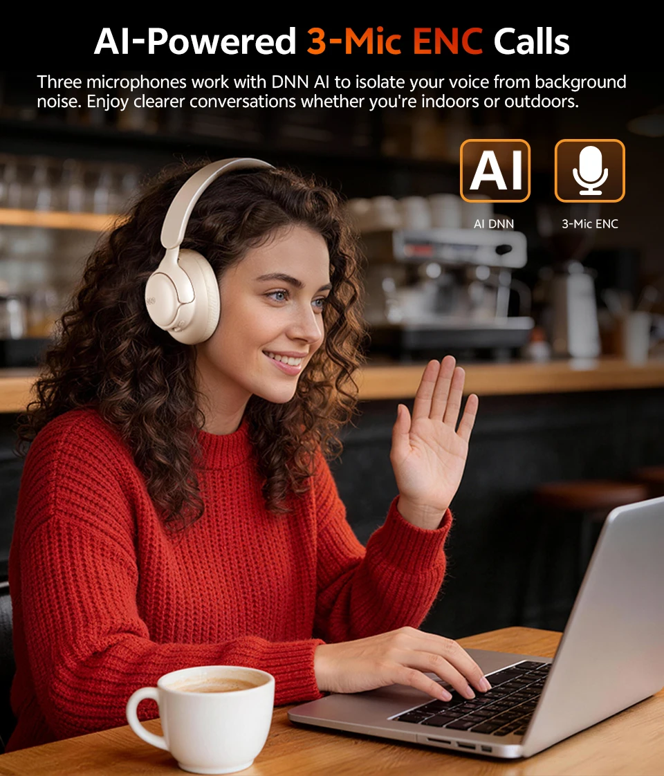 QCY H6Neo Kabellose Kopfhörer 52dB Adaptive Hybrid ANC Bass-Boost-Headsets Hi-Res LDAC Bluetooth 6.0 Spatial Audio Kopfhörer 96H – Detail 6
