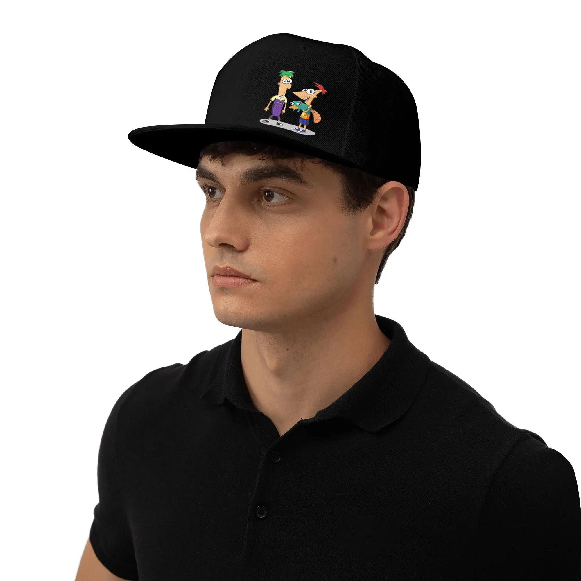 قبعات Phineas and Ferb للجنسين في الهواء الطلق، قبعة بيسبول لسائقي الشاحنات، قبعات Snapback قابلة للتنفس #1