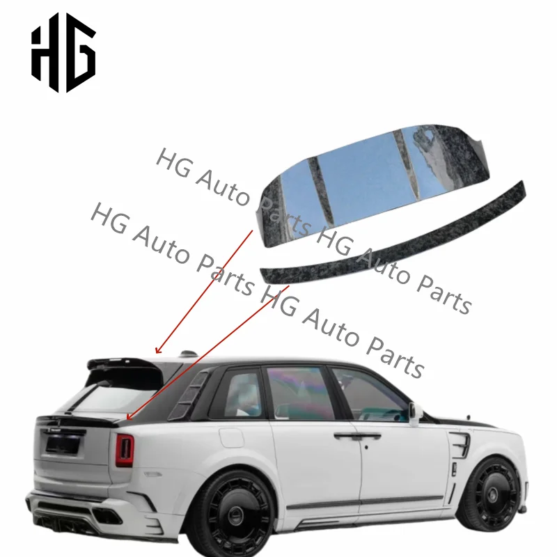 

MSY Style Forged Carbon Fiber Rear Bumper Truck Roof Tail Wing Lid Exterior Bodykit Car Spoilers For 2018 Rolls-Royce Cullinan