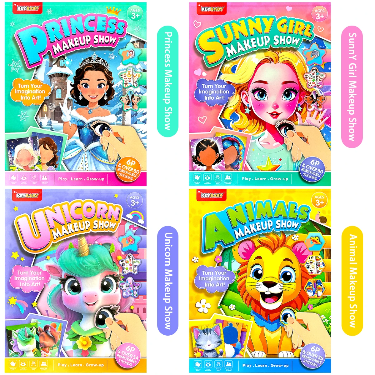 English Version Children's Fun Makeup Game Book, Creative Interactive Puzzle Book For Early Education