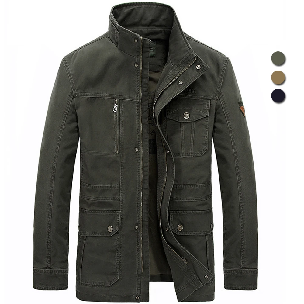 

Cotton Brand Jacket Men 2023 Casual Stand Collar Winter Autumn Tactical Jackets Loose Wind Coats Jaqueta Plus Size 5XL