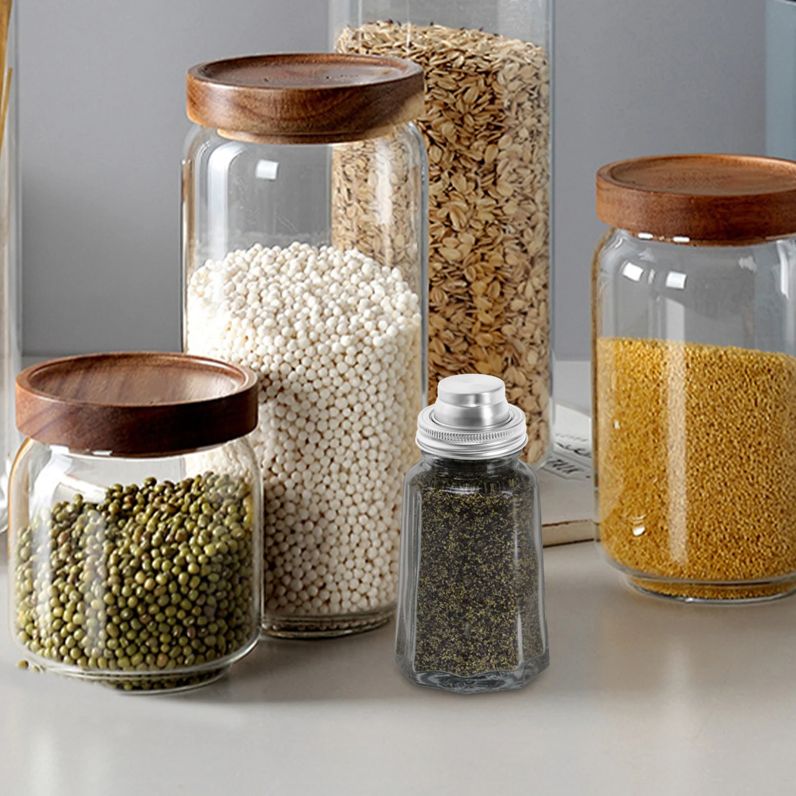 

Jar Shaker Lids Stainless Steel Spice Lid Dredge Flour Mix Salt Sugar Peppers Cap Top For 70mm Regular Mouth Jar