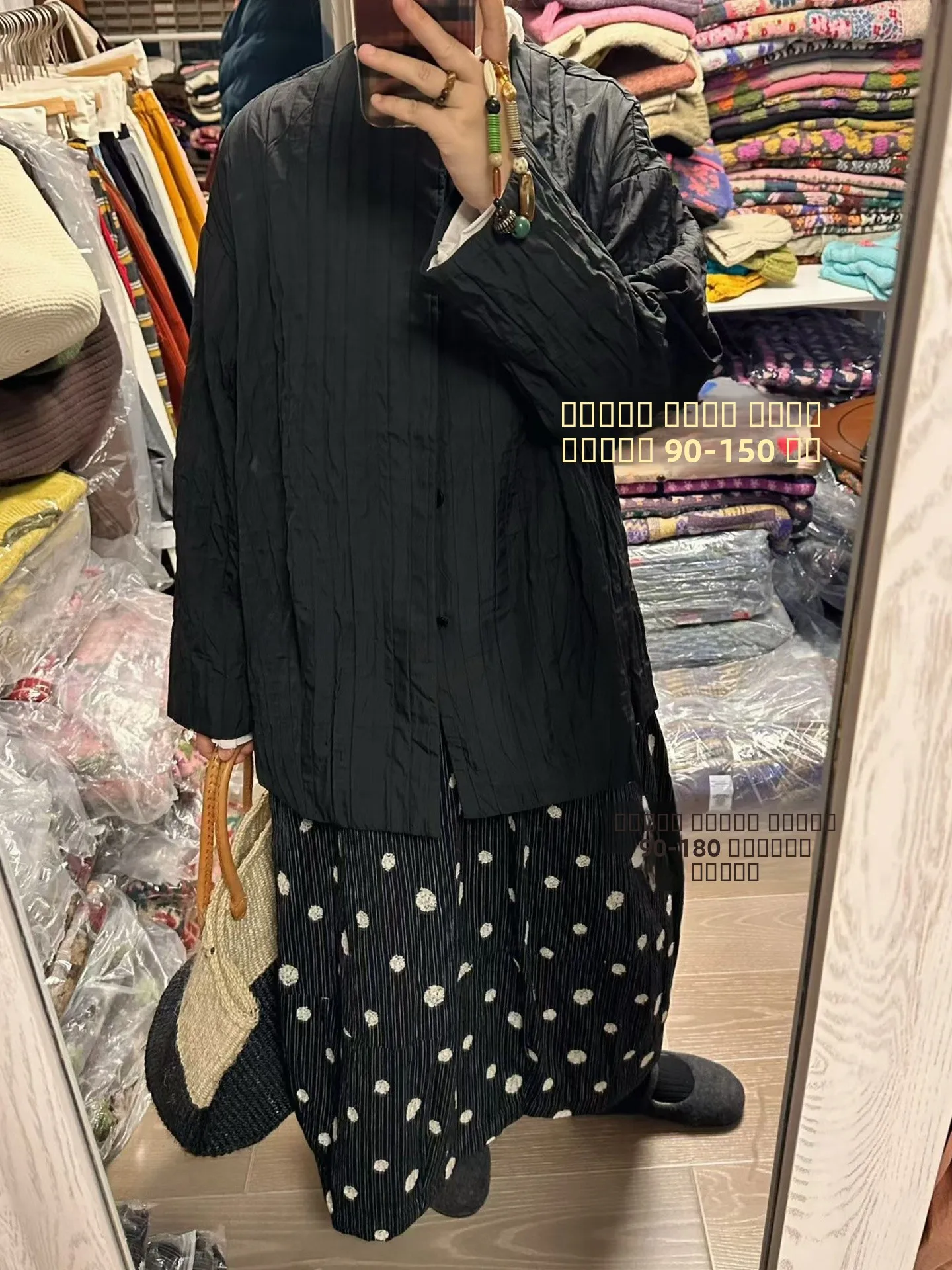 

Юбка из хлопка и льна с 3D-текстурой в горошек, больших размеров, женская, осенне-зимняя, с высокой талией, прямого кроя, модная, на все случаи жизни