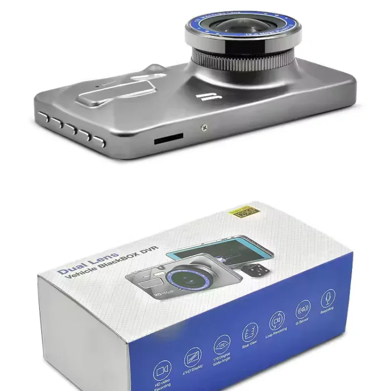 4-Inch Metal A10 Touch Screen Double Lens Dash Cam High Definition Starlight Night Vision 1080 Reverse Image For Electric Cars