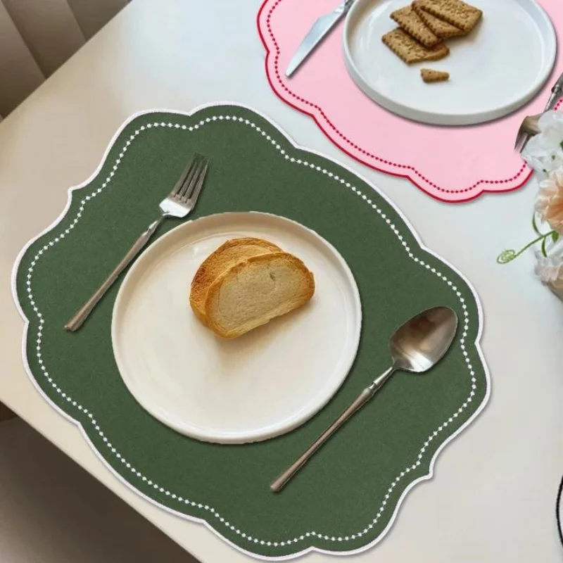 4PCS Thick Cotton and Linen Embroidered Placemats for Wedding Party Birthday Dinner Tea Towel Table Rustic Christmas Napkins