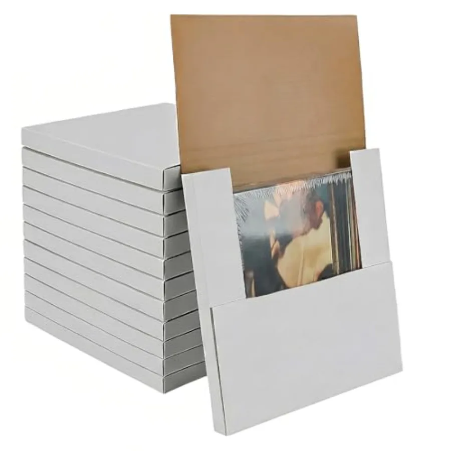 

20 упаковок коробок для виниловых пластинок 12,5" x 12,5" x 1" с пенопластовыми вкладышами, идеально подходят для отправки LP-пластинок почтой.