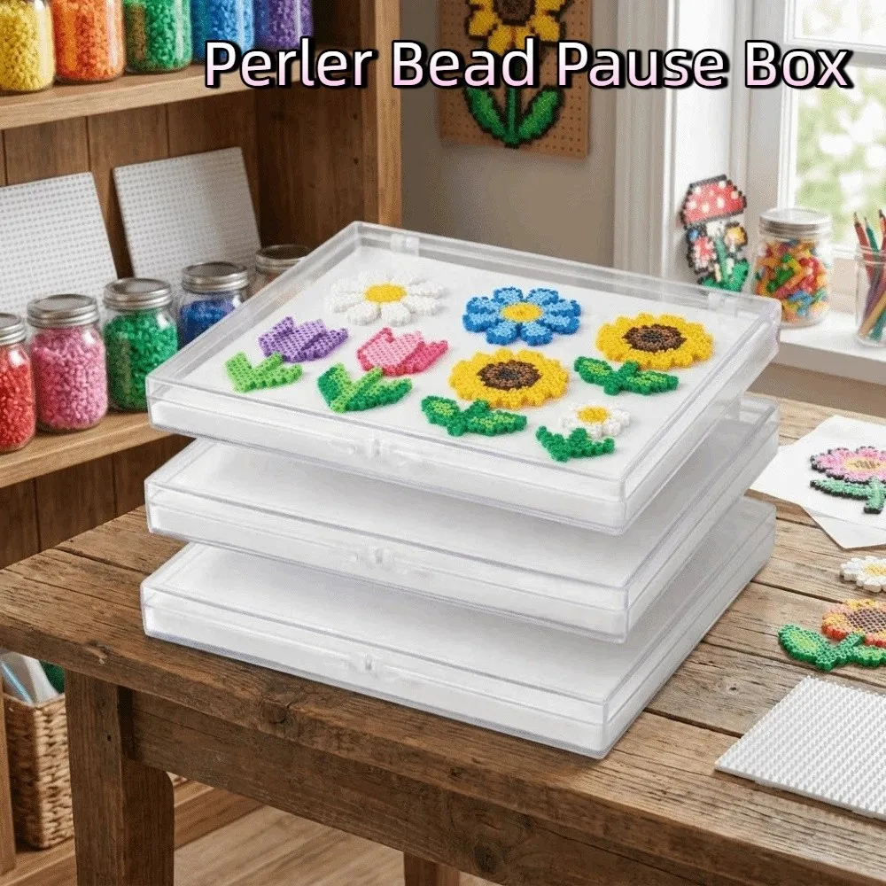 

Plastic Perler Bead Pause Box Transparent Anti-Spill Perler Bead Storage Box Empty Large Capacity Fuse Bead Storage Container