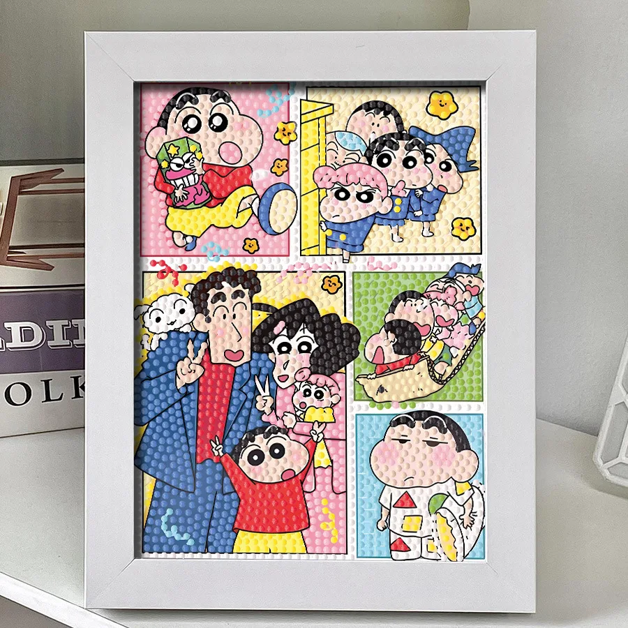 

Crayon Shin-chan Diamond Painting DIY Kit Featuring Cat and Mouse Cartoon Animation, SpongeBob Children's Decorative Art