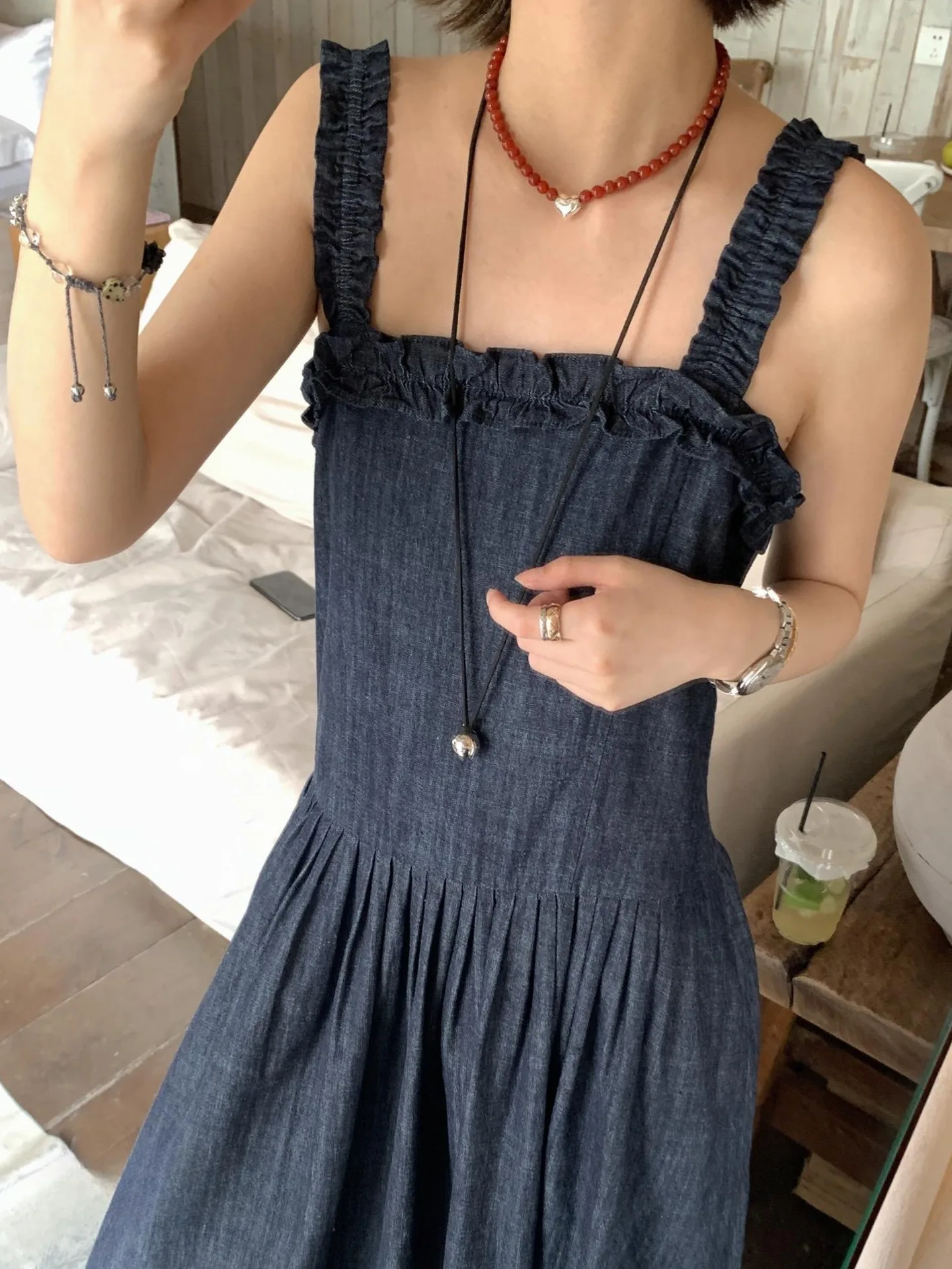 تنورة جينز طويلة بخصر مرتفع للنساء، تصميم أنيق للصيف، نحيفة وعصرية، مناسبة للعمل، موديل G26 بدون علامة تجارية مسجلة #2