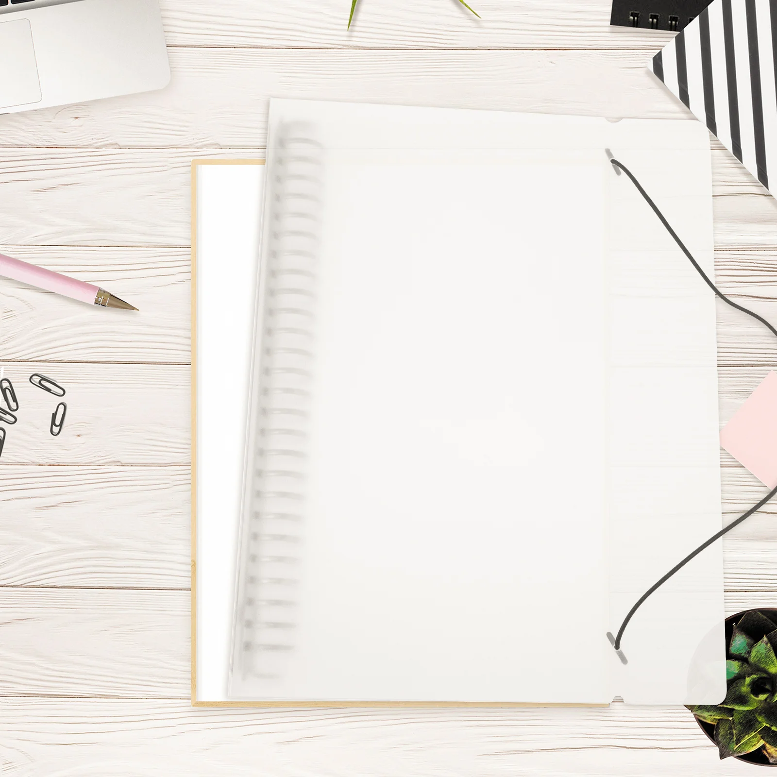 

Translucent Binder Cover Pp Material Dustproof Notepad Shell Smooth Handbook Protector Office School Supply Folder