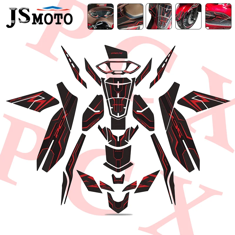 

3D PCX Motorcycle Fuel Tank Pad Fairing Protect Stickers For Honda PCX160 PCX125 2021 2022 2023 Moto Whole Car Decal Sticker