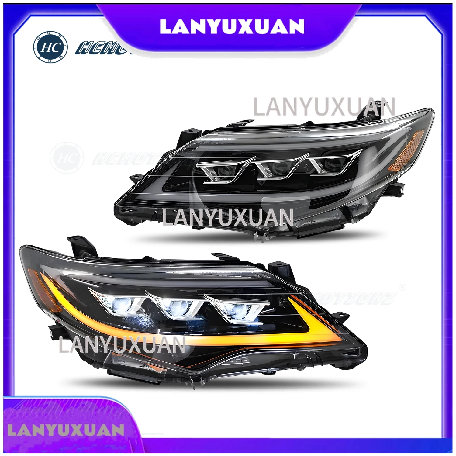 2026 HCMOTIONZ LED Head Lights for Toyota Camry 2012-2014 DRL Start up Animation Daihatsu Altis Front Lamps Assembly