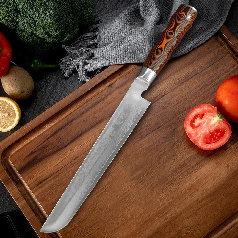 8 inch Chef Slicing Meat Knife Damascus Steel Sharp Blade Kitchen Knives Wood Handle Meat Cutter Chef's Cooking Knife - view 4