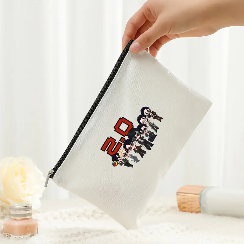 Arirang 2.0 World Tour 2026 Canvas White Makeup Bag with Zipper Spacious Storage Pouch Travel Ideal Holiday Bags Kpop Fan Gift