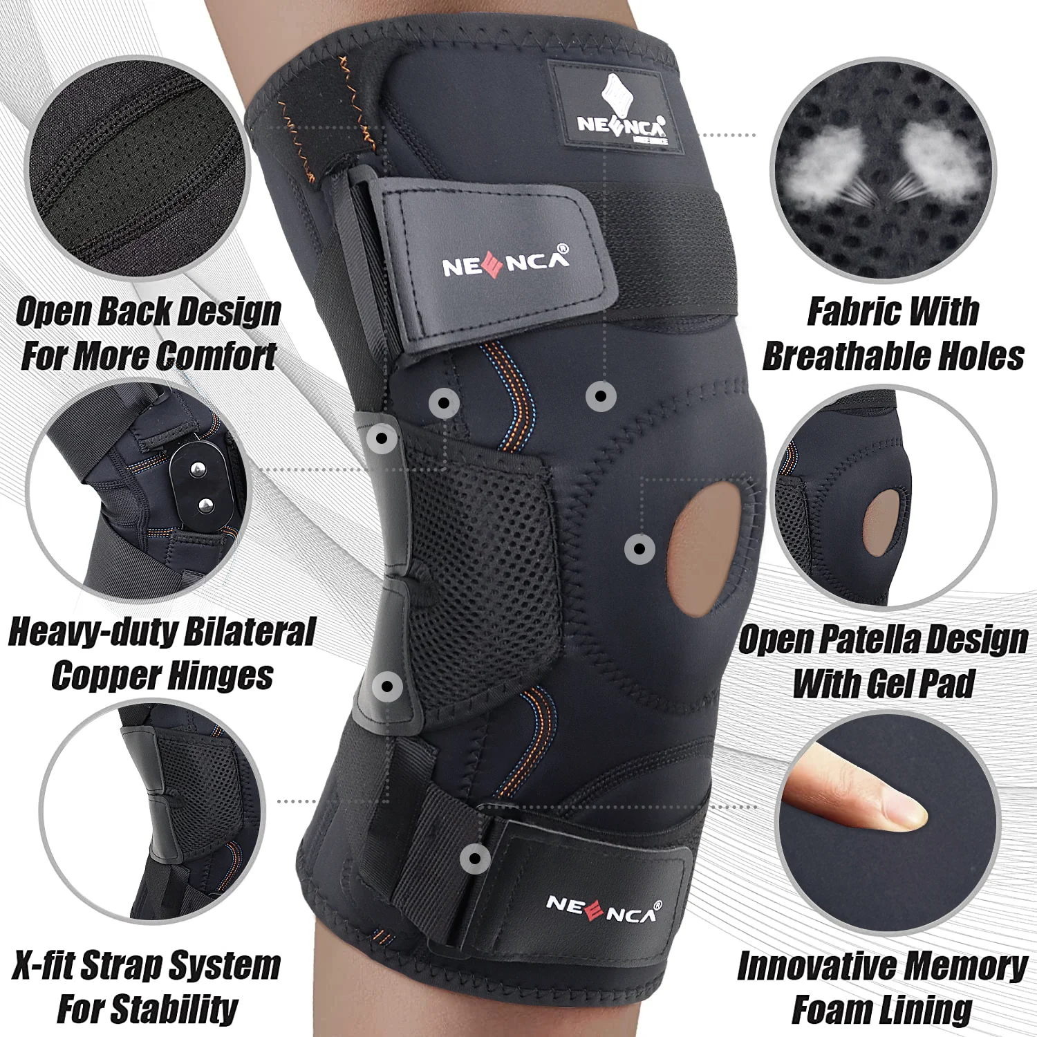 Hinged Knee Brace Support for Men and Women Knee Pain Arthritis ACL Meniscus Tear Injury Recovery Knee Pad Compression Sleeve