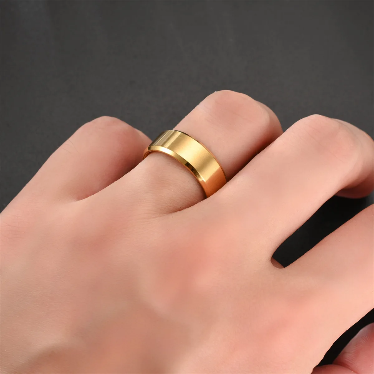 3 Colors Classic 8mm Tungsten Mens Ring Surface Brushed Stainless Steel Ring for Women Wedding Band Couples Jewelry Accessories