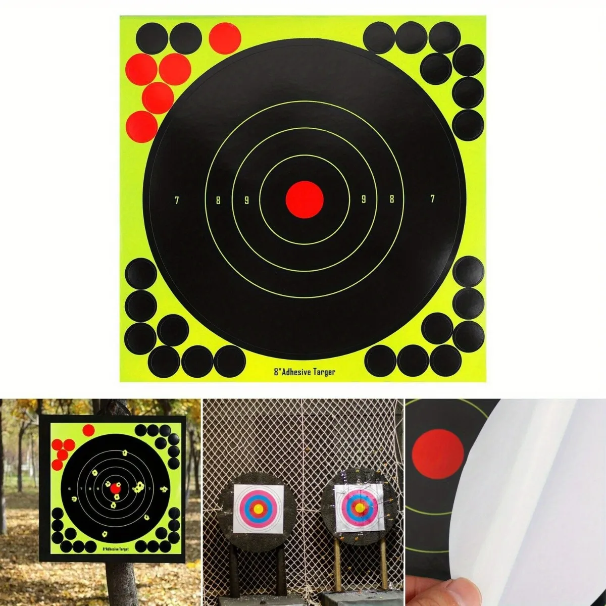 10/20/50 Stück Schießzielaufkleber, 8 Zoll Selbstklebende Splatter-Papiere für Präzisions-Darttraining, Schießübungen, Jagd – Detail 5