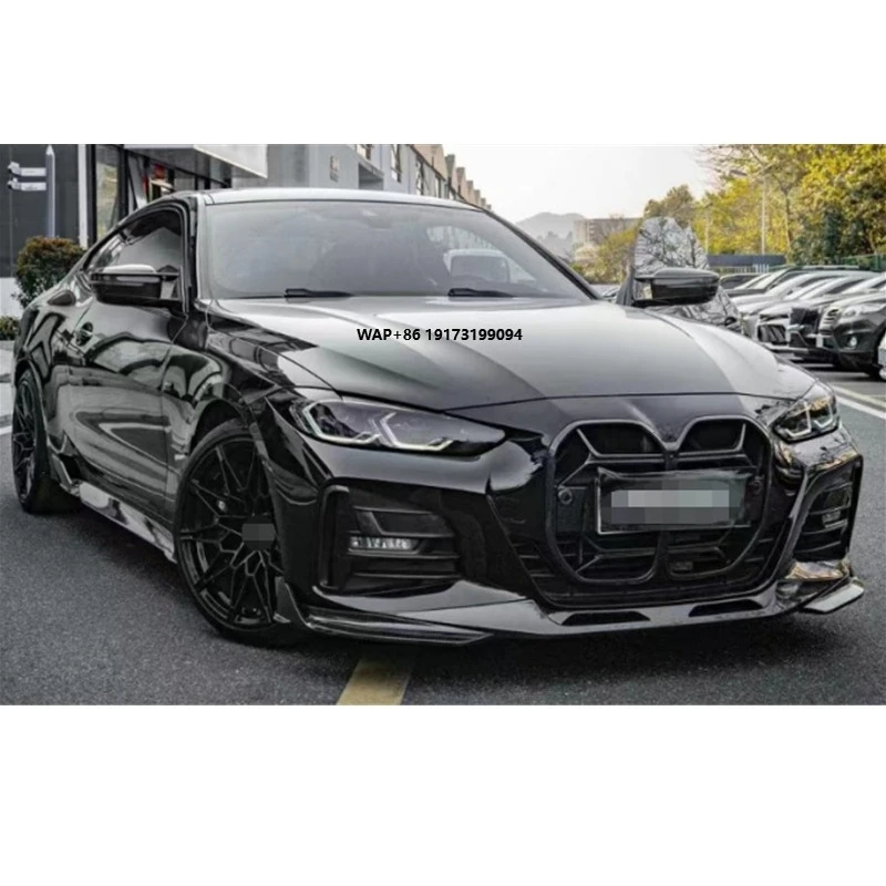 

Dry Carbon Fiber Double Slat Front Bumper Kidney Center Grille Without ACC for B-mw 2021 2022 2023 4 Series 2-Door G22 G23 Grill