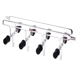 SYNTHWARE Vacuum gas distributor with double row pipes, MANIFOLD, VACUUM/INERT GAS, DOUBLE, Borosilicate glass, M14