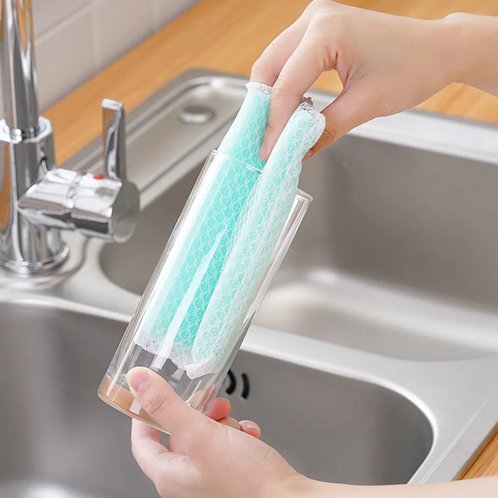 10Pcs Premium Cleaning Sponge Scrubber Dishwashing Cloth Highly Absorbent Soft Non-Scratch Scouring Pad for Kitchen Bathroom