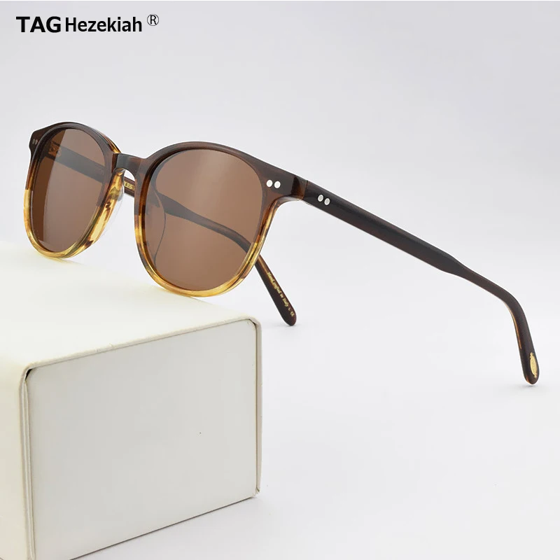 

Vintage Designer Sunglasses for Women Fashion ov5412 Driving Transparent Acetate Retro Round Polarized Sun Glasses Men Sunglass