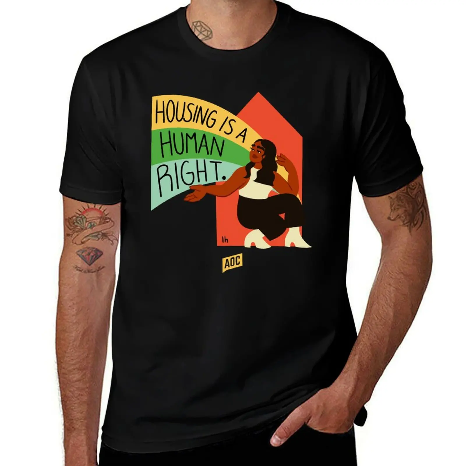 

Aoc Merch AOC Housing Is A Human Right T-Shirt basketball graphic tees cheap stuff Men's t shirts