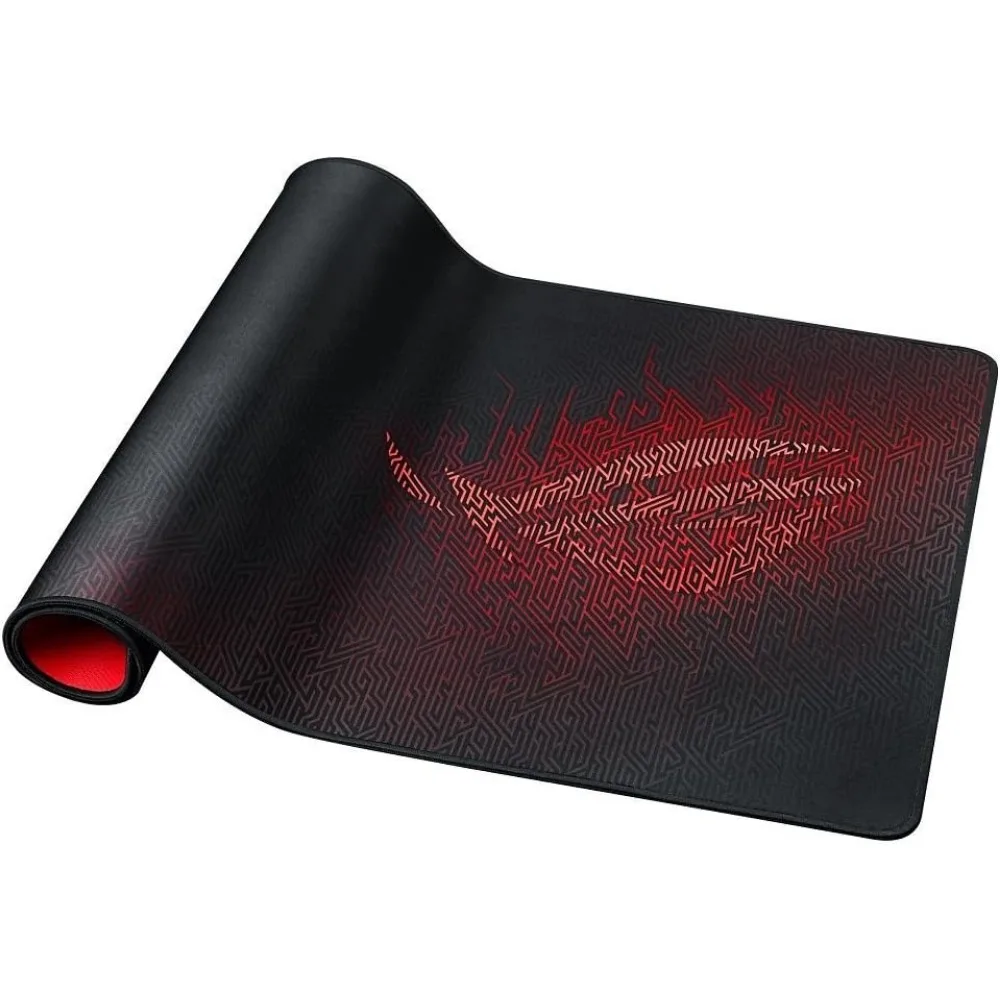 Gaming Mouse Pad - 35.4 x 17.3", Large Surface, Precise Tracking, Sturdy Edges, Non-Slip Base - Black/Red