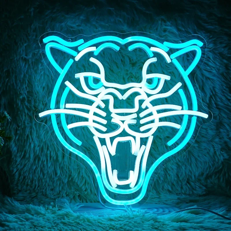 

XM Leopard Neon Dimmable LED Wall Decor USB Powered Glowing Leopard Sign for Zoo Animal Party Home Men Cave Toy Store Decoration