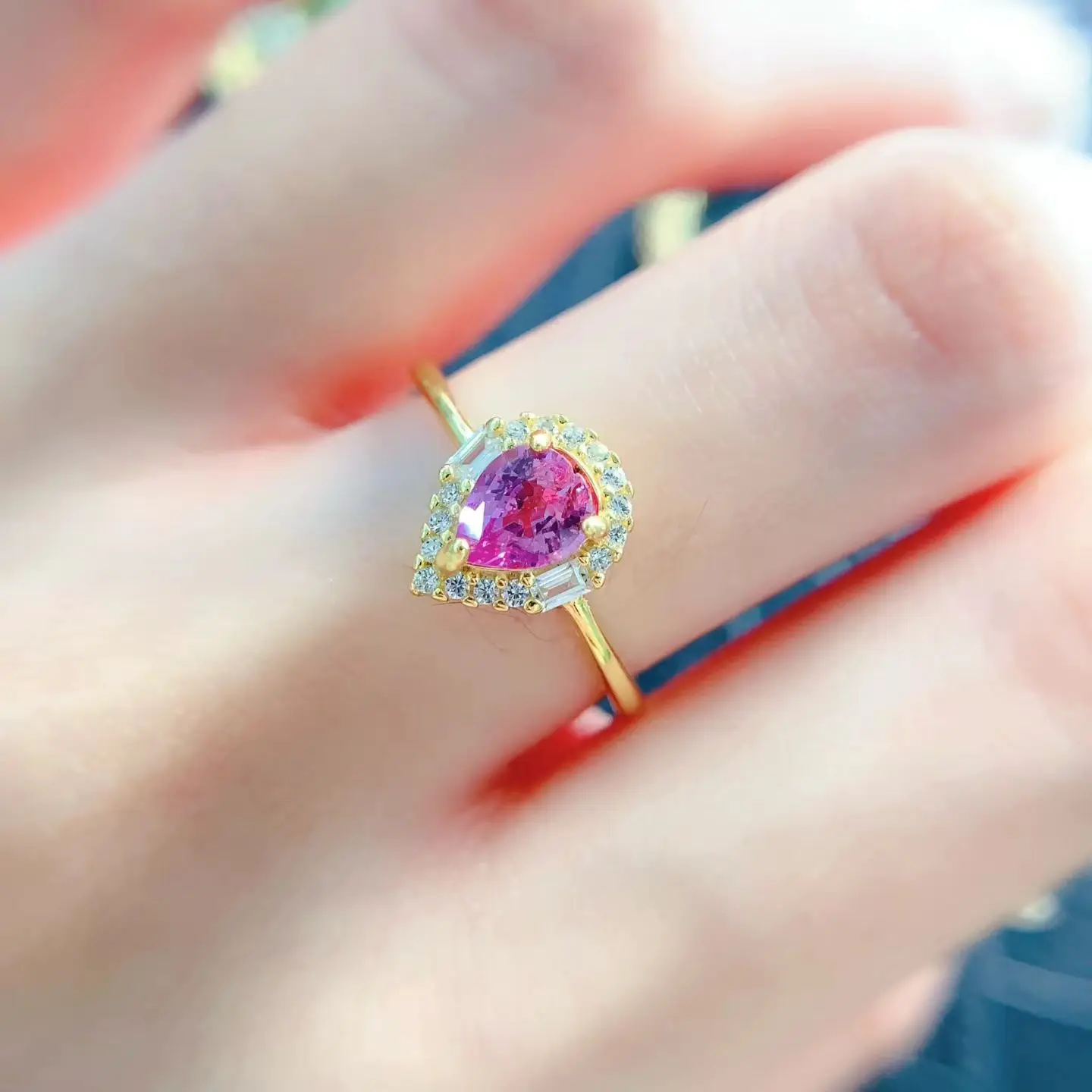 925 Silver Natural Pink Sapphire Engagement Ring Genuine Sapphire Jewelry with Certificate Bridal Promise Ring Wedding Gift