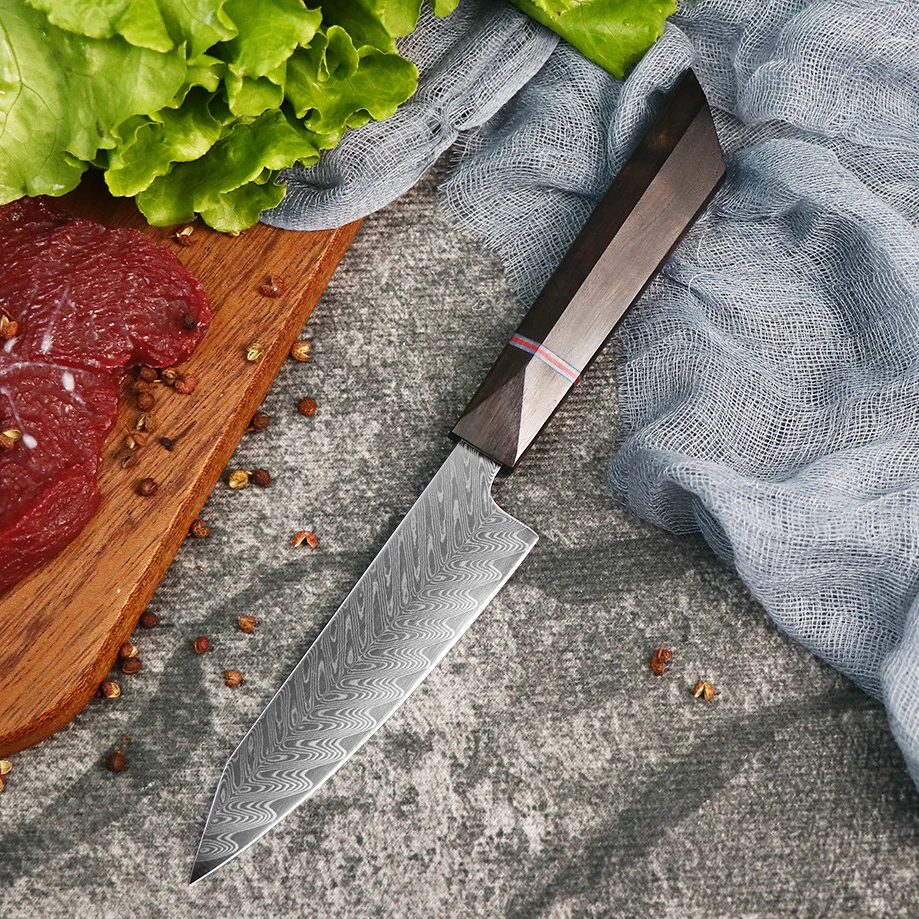 

4.8 Inch Utility Knife 67-layers Damascus Steel 10Cr15CoMoV Blade Ebony Handle Barbecue Paring Slicing Cleaver Kitchen Knives