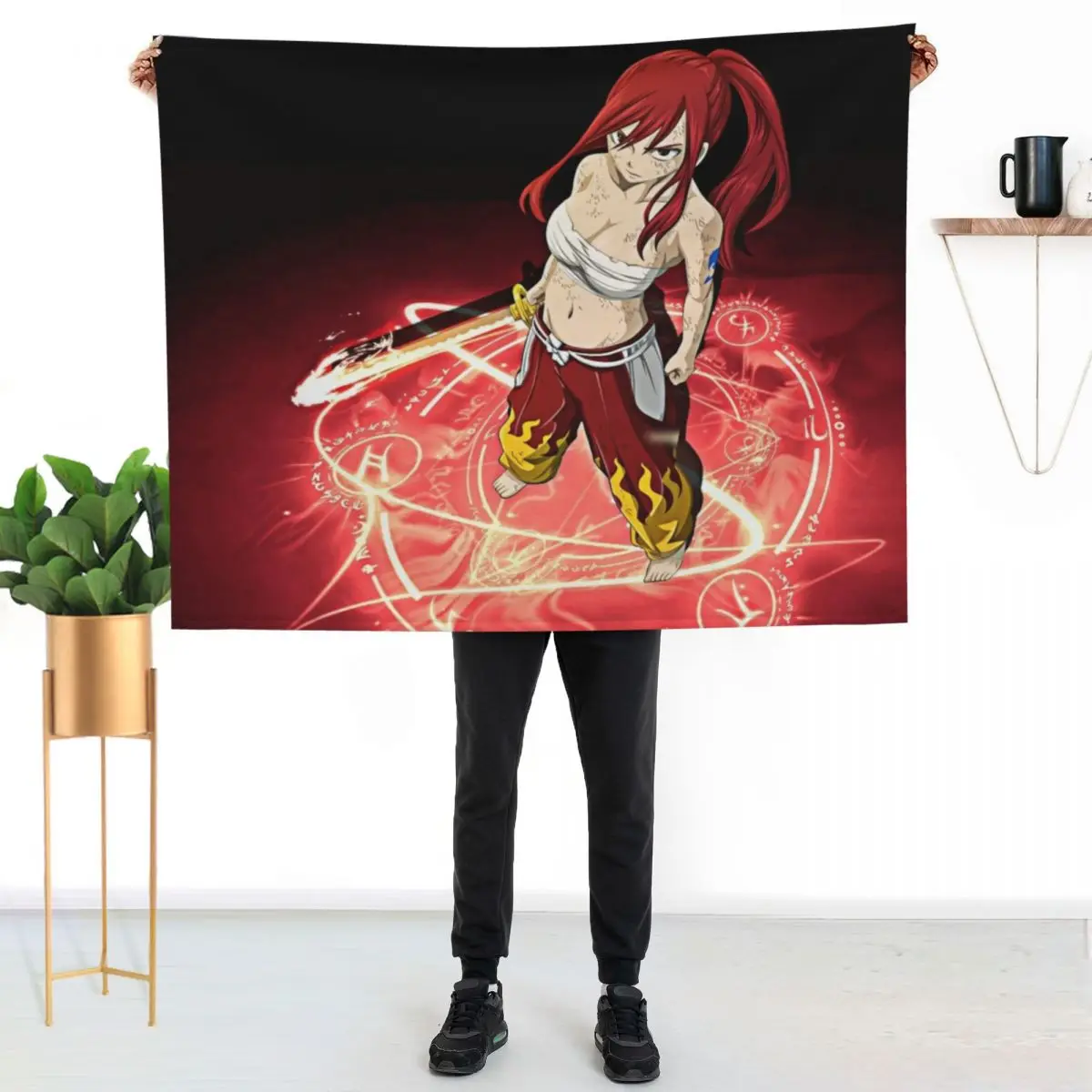 Erza Scarlet Throw Blanket Luxury Brand Designers Summer Plaid on the sofa Blankets For Baby Hair Blankets