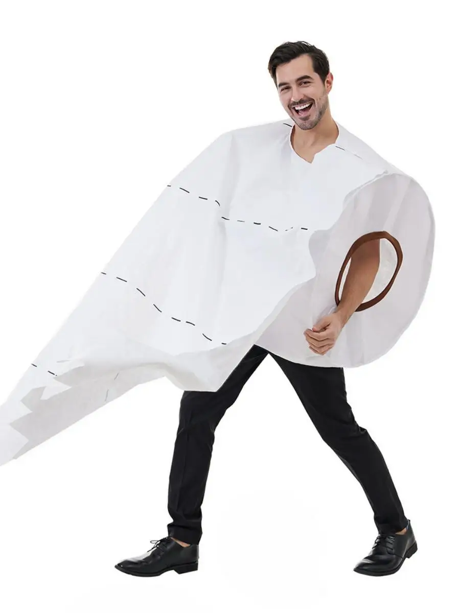 جديد loween زوجين المزحة ورق التواليت دور بلانغ زي مرحلة الأداء زي حفلة تنكرية الكرة تأثيري البوليستر
