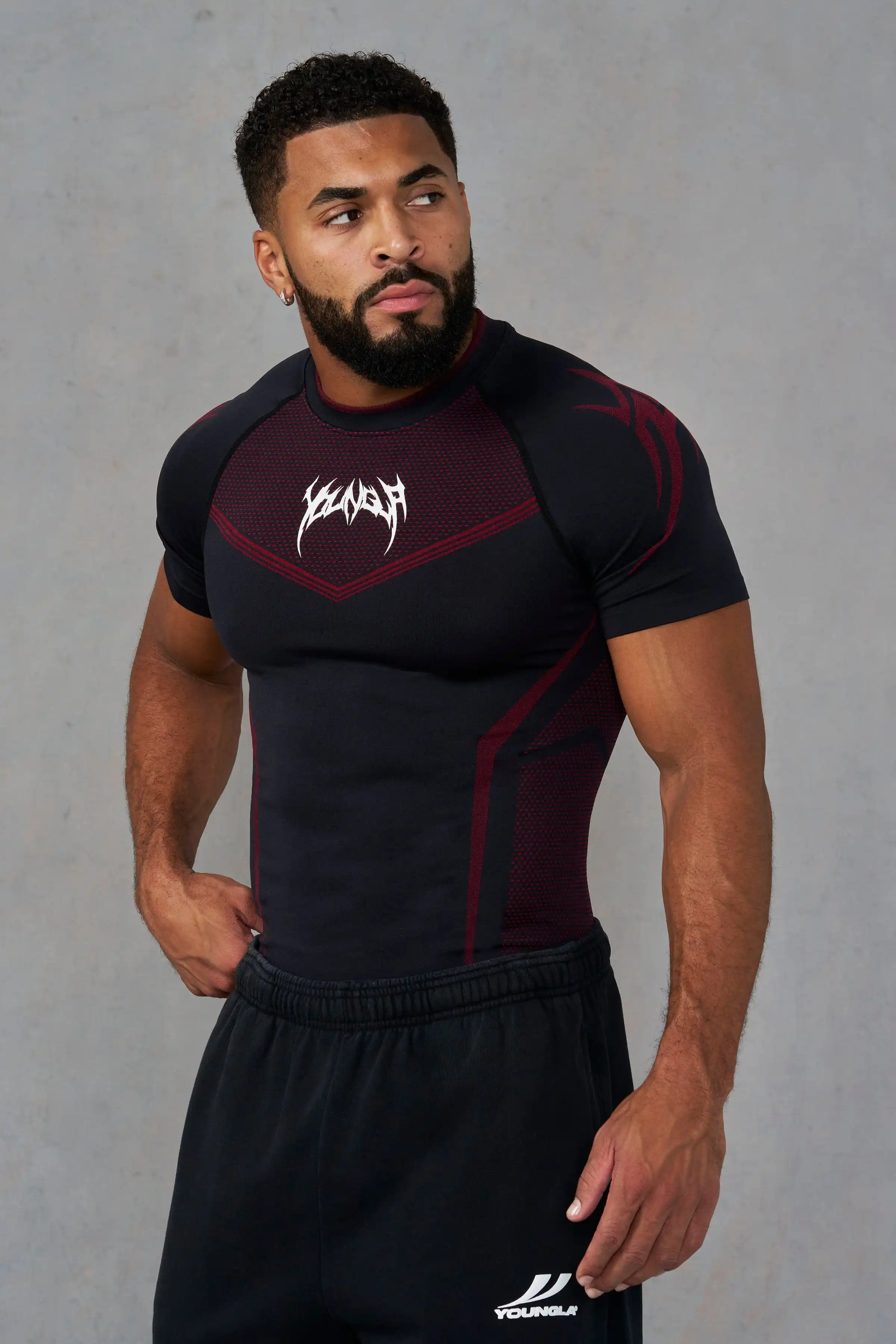 Men's Compression Gym T-Shirt, Breathable Quick Dry Muscle Fit Workout Top, Athletic Fitness Tee for Training Running Sports