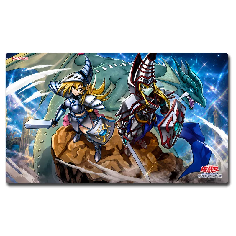 600X350X2Mm Yu-Gi-Oh! Dark Magician Girl The Dragon Knight Card Game Mat Single-Player Tabletop Card Game Duel Mat Battle Pad
