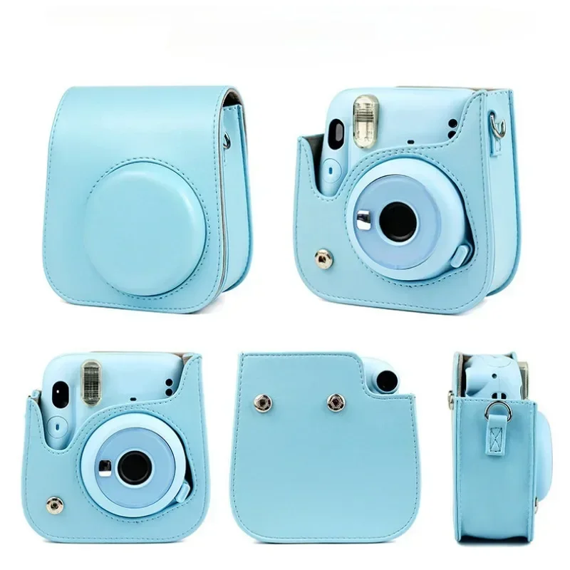 For Instax Mini 11 Camera Case PU Leather Soft Silicone Cover Bag for Fujifilm Film Camera Bag with Shoulder Strap