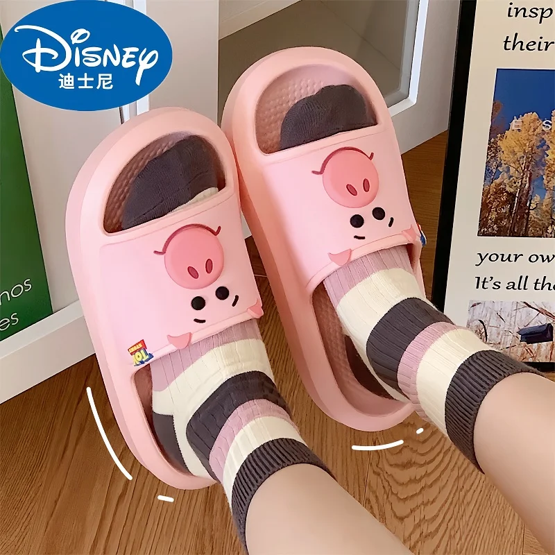 Disney Animation Toy Story Character Ham Pig Peripheral Ham Pig Cute Cartoon Summer Soft-Soled Slippers Bath Flip-Flops Hot