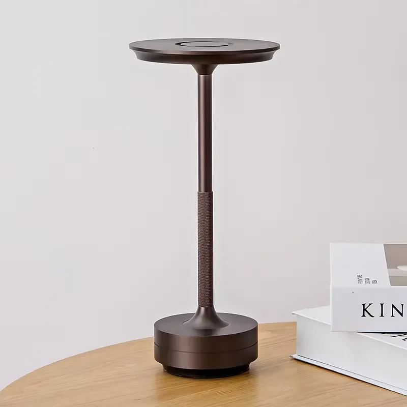Retro Desk Lamp Aluminum Alloy Simple Decorative Lamp LED Table Lamp Dimmable Rechargeable Touch Desk Light for Restaurant