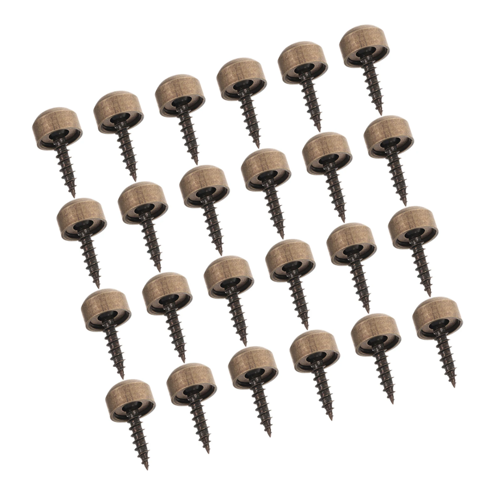 

24Pcs Copper Screws Decorative Screw Caps Curved Protective Cover Self-Tapping Fastening Screws for Mirror Furniture Wood