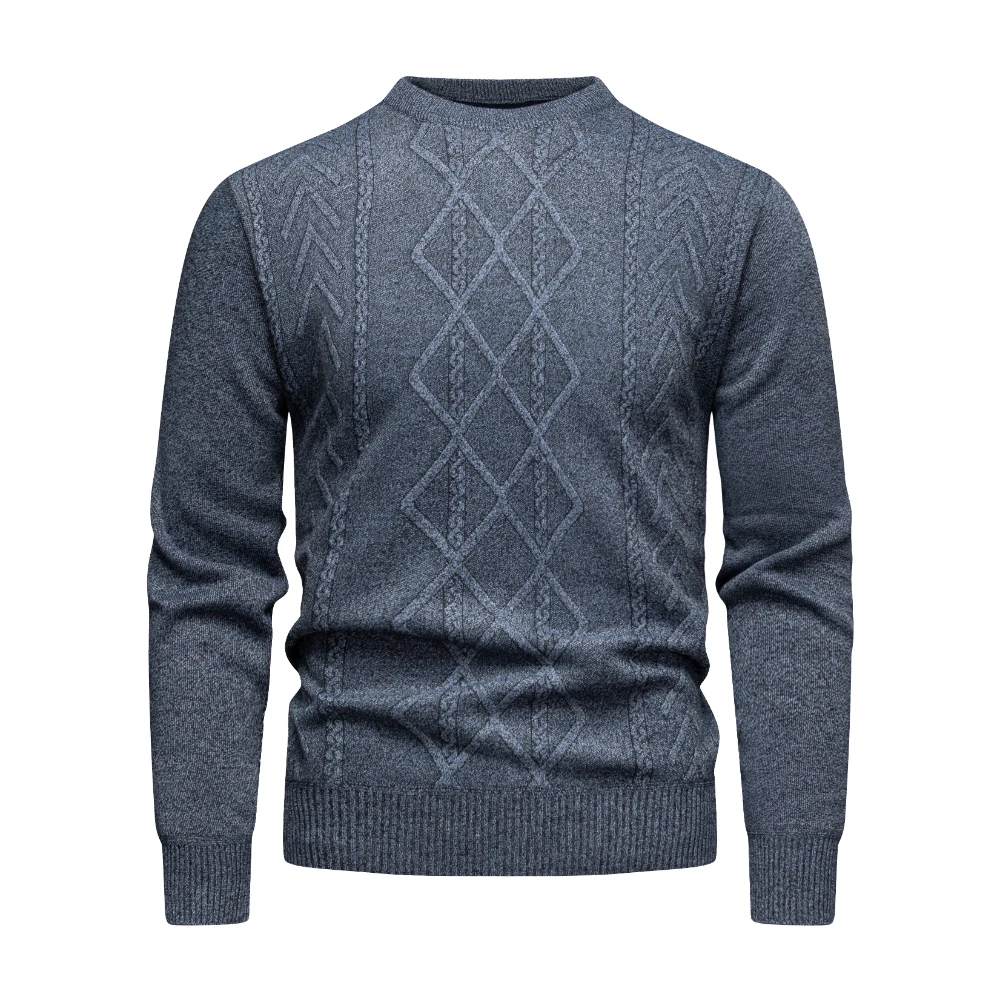 COODRONY Brand Men's Sweaters A&W Thick Warm Pullover With Liner Casual Argyle O-Neck Soft Sweater Men Clothing XXS - XL 5085