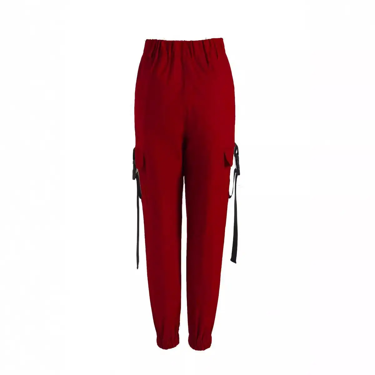 

Женские брюки-шаровары с лентами, с высокой талией, повседневные, из полиэстера, с молниями и вставками, для среднего возраста