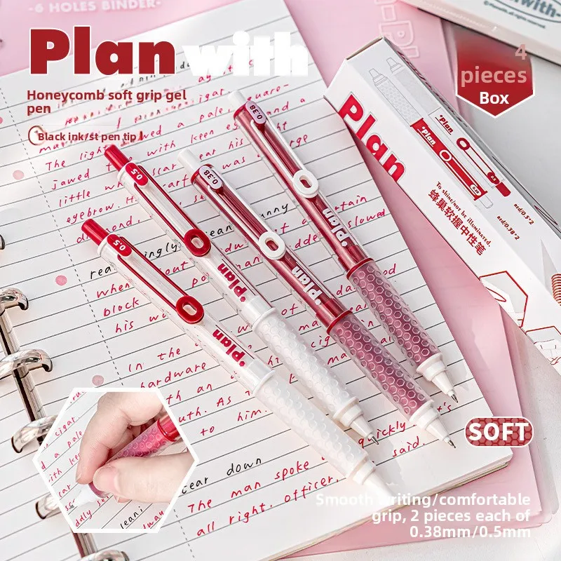 

Planwith Friends Plan Soft Grip Honeycomb Pen Student Homework Revision Correction Red Pen St Head Press Gel Pen